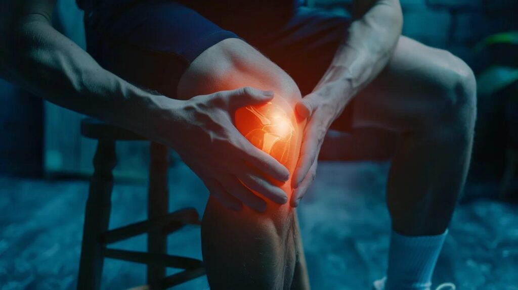 a man with knee pain